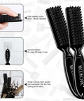 NICEMOVIC barber brushes, black with nylon bristles; dual handheld brushes for hair cutting