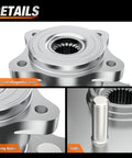 Close-up details of Beefy Rear Wheel Hub Bearing Assembly 512374 5 Lug 2 Pack Compatible With Toyota RAV4 2006 2018 And Lexus NX200t NX300h NX300 2015 2019 AWD 4WD Rear Left Right Replacement, showing magnetic ring, fixing holes, and bolt.