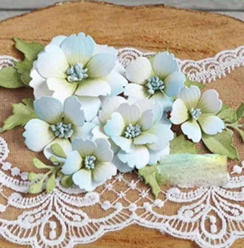 3D Flower Frame Metal Die Cuts Set For Scrapbooking And Card Making with floral dies on lace and wood background