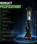 Product specifications of 18V Cordless Brushless Electric Pressure Tool 60KN for copper pipe fittings with detailed features.