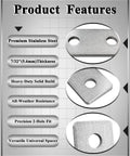 Heavy Duty Stainless Steel 2-Hole Flat Plate Fitting For One And Five Eighths Inch Strut Channel Seven Thirty-Second Inch Thick Three And One Half By One And Five Eighths Inch Fits One Half Inch Bolts Outdoor Solar HVAC Mounting Bracket Six Pack, 2-hole plate