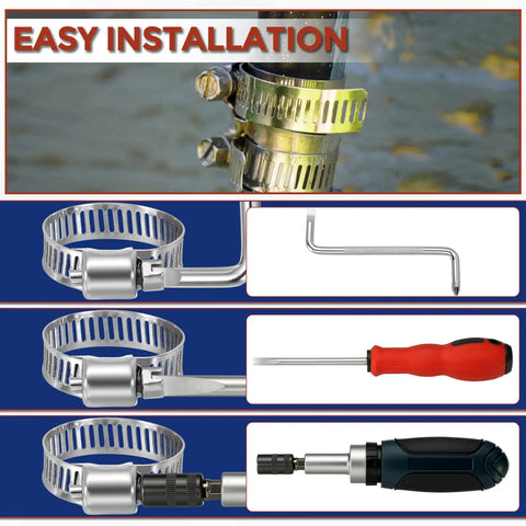 Eight Piece Stainless Steel Hose Clamps Kit Adjustable From 2/5 To 5/8 Inch 10-16mm Heavy Duty Worm Gear Clamp Set in use