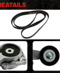 Premium Drive Belt Tensioner Idler Pulley Serpentine Kit For 05-10 Ford F150 And 09-14 Expedition With Big Block Engines To Fix Noisy Whining And Keep Your Ride Running Smooth Like New Without Any Dreadful Stops Or Screeching Sounds While Out On The. serpentine belt, tensioner and idler pulley kit shown