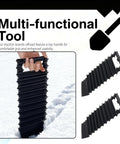 Heavy Duty 2 Pack Car Tire Traction Mats Featuring Non Slip Grip And Compact Handles Versatile Winter Recovery Tracks, user holds one mat in snow.