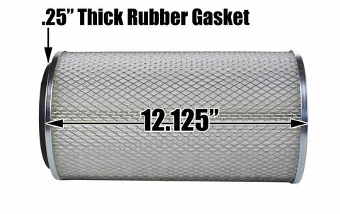 Heavy Duty Dust Collector Filter For Sandblast Cabinets Model 110 And 260 Replacement with 0.25" rubber gasket