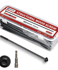10 Inch Structural Wood Screws Size 14 Lag Screws, 50 Pack, with hex washer head and hex socket, black rust resistant coating