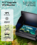 Underwater Fishing Camera with Infrared Night Vision Portable 100ft Cable 4.3 Inch LCD showing vivid underwater view.