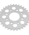 Close-up of rear sprocket from Black Drive Chain And Sprocket Kit For Honda CMX250C Rebel 250 Motorcycle 1985 To 2016 Includes Chain With 2 Master Links And Front And Rear Sprockets Ready To Boost Your Ride On All Rebel 250 Models.