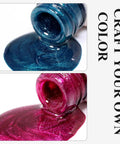 Two Color Cat Eye Magnetic Gel Polish Set 10ml Each In Deep Teal Blue And Fuchsia Rose Red HEMA Free Metallic Shimmer Manicure Kit
