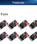 8 pcs 8-Piece 2-Way Speaker Terminal Block With Spring Push Release Connector 2-Position Amplifier Terminal Test Clip Set in black and red