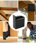Heavy Duty Pergola Rafter Bracket Set Four Pack 2x4 Post Top Wall Mount Brackets For Wood Beams Deck Railing DIY Connectors