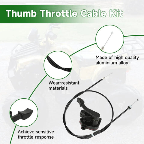Thumb Throttle Cable Kit with wear-resistant materials and aluminum alloy construction for sensitive throttle response.
