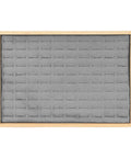 Two Piece Stackable Ring Trays Featuring Slick Grey Velvet Liners And Solid Wood Boards offer 100 slots with grey velvet insert.