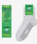 Pro Grade Men's Grounding Socks Accessory Bundle With Eight Real Pure Copper Solid Earthing Screws And Matching Screwdriver For A Locked-In Fit On Any Conductive Shoe Model Coming In Fresh White Finish displayed with package.