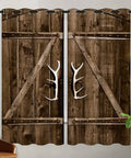 Barn Wood Door Style Blackout Curtains for Kids Rooms Cozy Rustic Home Decor 63x63 Inch Thermal Insulated Grommet Drapes