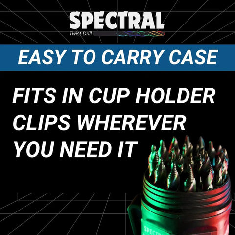 Close-up of 15 Piece Stepped Point HSS Drill Bit Set 1/16 To 1/2 Inch Round Case 135 Degree Step Point Split Point Tips No Pilot Hole Needed