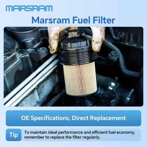 Installation of 6.7L Cummins Fuel Filter Water Separator Kit For Ram 2500 3500 Diesel Trucks 2019-2024 in engine bay