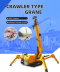 Heavy Duty Small Crawler Crane With Fly Jib And Hydraulic Telescopic Boom showcasing 360° rotation and wireless remote control.