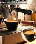 Stainless Steel Espresso Shot Cup With Built In Scale For Precise Measuring In Milliliters And Ounces Dual Scale Wide Mouth With V Shaped Pour Spout A Handy Must Have For Latte Americano Cappuccino Creations on espresso machine.