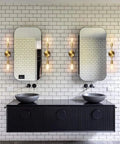 Two Light Brass Vanity Lights Over Mirror Dope Modern Semi Flush Mount Ceiling Fixture For Bathroom Hallway Bedroom Living Dining