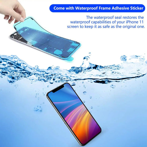 IPhone Screen Replacement 6.1 Inch With 3D Touch LCD Digitizer Compatible A2111 A2223 A2221 Deluxe DIY Kit Waterproof Frame Adhesive