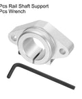 Set Of 4 SHF25 Aluminum Linear Rail Shaft Supports For 25mm Shaft, Rhombus Clamp Mounts With Wrenches, 7mm Holes, Built For CNC Machines, 3D Printers, And Automation Gear, Silver Tone.