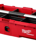 Gutsy Modular Tool Tray For Tradesmen Heavy Duty Plastic Organizer shown in red with handle and dividers, perfect for job site use.