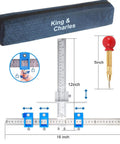 Metal Cabinet Handle Jig With Automatic Center Punch Jitter Free Drilling Guide, 12-inch ruler, and 16-inch template in case