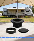 Patio Table Umbrella Hole Plug 1.63 Inch ABS Hole Cover With Removable Cap And Threaded Insert for outdoor use on a table