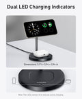 Must Have MagSafe Compatible 15W Fast Charging Stand With MagGo 2 In 1 Wireless Charger Station For iPhone and AirPods Pro with LED indicators