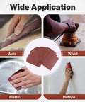 1/4 Sheet Sandpaper Pack 4.5 By 5.5 Inches P60 Red Aluminum Oxide Plain Backing 50 Sheets for DIY Woodworking and Metal Finishing