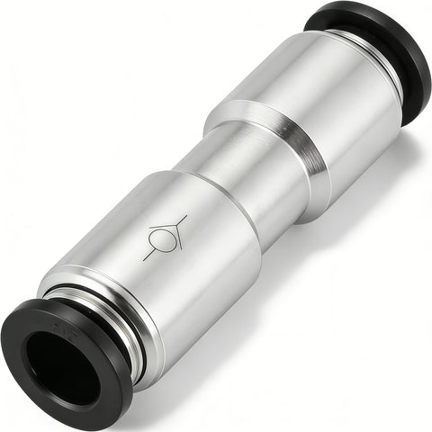 Pneumatic Push-To-Connect Check Valve 5/16 In OD X 5/16 In OD One-Way Valve Pack Of 2, Nickel Plated Brass Body With NBR Seals For Leak Free Air