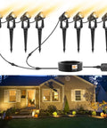8 spotlights with 95Ft Low Voltage LED Landscape Lighting Kit With Transformer Waterproof Outdoor Lights 12W for yard