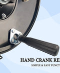 Close-up of manual crank on Heavy Duty Steel Pressure Washer Hose Reel With Manual Crank Built To Last Holds Up To 150 Feet