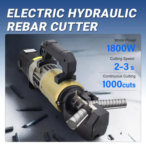 Heavy Duty 1800W Portable Electric Rebar Cutter For Steel Bars Up To 28mm, designed for fast 2-3 sec cutting cycle.