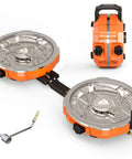 Powerful 20,000 BTU Dual Burner Propane Camping Stove, Portable Foldable Camp Stove with carrying bag, burners and handle