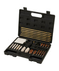Open black case displaying the Krome Universal Gun Cleaning Kit 35 Piece Set for Rifles Shotguns and Pistols with accessories