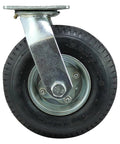 8 Inch Pneumatic Caster Wheel With Swivel Plate And Ball Bearing Steel Hub Five Eighths Inch Bore 220 Pound Load Capacity 4 Inch Wide By 8 Inch Diameter Tire Ideal For Indoor And Outdoor Use