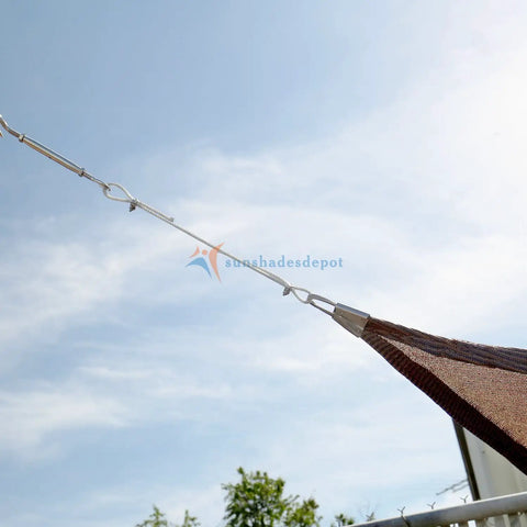 Heavy Duty Sun Shade Sail Hardware Kit With 111 Feet Galvanized Wire Rope And Eight Clamps for outdoor shade installation