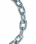 Grade 30 Proof Coil Chain 3/16 Inch By 250 Feet Electro Galvanized In Square Pail All Purpose Heavy Duty Welded Low Carbon Steel With 800 Pound Working Load For Tow Lifting Anchoring And Securing Loads