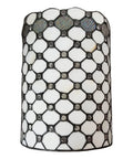Classic Tiffany Style White Jeweled Two Light Stained Glass Wall Lamp For Hallway Bedroom And Living Room Vintage Antique Decor.