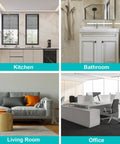 Image of various home settings: modern Kitchen with appliances, elegant Bathroom with sink, cozy Living Room with sofa, and sleek Office workspace.
