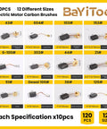 120 Pieces Carbon Brushes Set For Electric Motors In 12 Different Sizes Must Have Repair Kit For Angle Grinders Circular Saws And Electric Hammer Drills