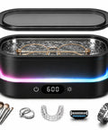 Heavy Duty Ultrasonic Cleaner Harnesses 48Khz Sonics To Slash Through Gunk On Jewelry Glasses Retainers Dentures And Watches With LED.