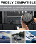 12V 24V DC Volt Meter Gauge With LED Digital Display Waterproof Round Panel Voltage Meter Mini Volt Tester And Battery Monitor Indicator For Car Truck Marine Boat Blue installed in car dashboard