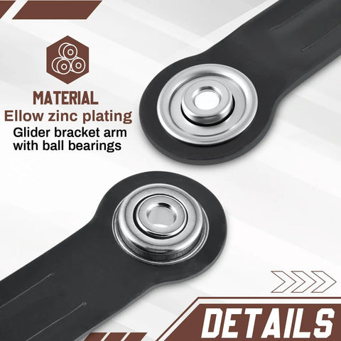 8 Pack Glider Bearing Arm Bracket For Patio Gliders Replacement Hardware Rocker Parts Coppery Finish 9 Inch Length 7.5 Inch Mounting Hole Spacing One Quarter Inch Bolt Hole Diameter Easy Swap For Smooth Glide