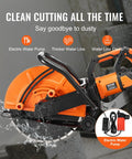 Heavy Duty Electric Concrete Saw With 16 Inch Circular Blade And A 3200 Watt Motor delivering smooth wet cuts and electric water pump.