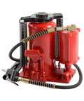 Kickass 20 Ton Hydraulic Air Bottle Jack Featuring Smooth Pumping Action And Damn Tough Stability For Effortless Auto Shop Upkeep And Heavy Gear Lifting Tasks, red pneumatic design.