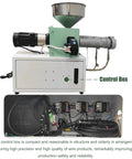 Top Shelf Desktop 3D Filament Maker Machine For PLA And ABS Plastic, showing control box and motor assembly.