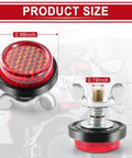 4Pack Reflective Red License Plate Screws with Nuts Springs and Washers, dimensions shown, for cars, trucks, and bicycles